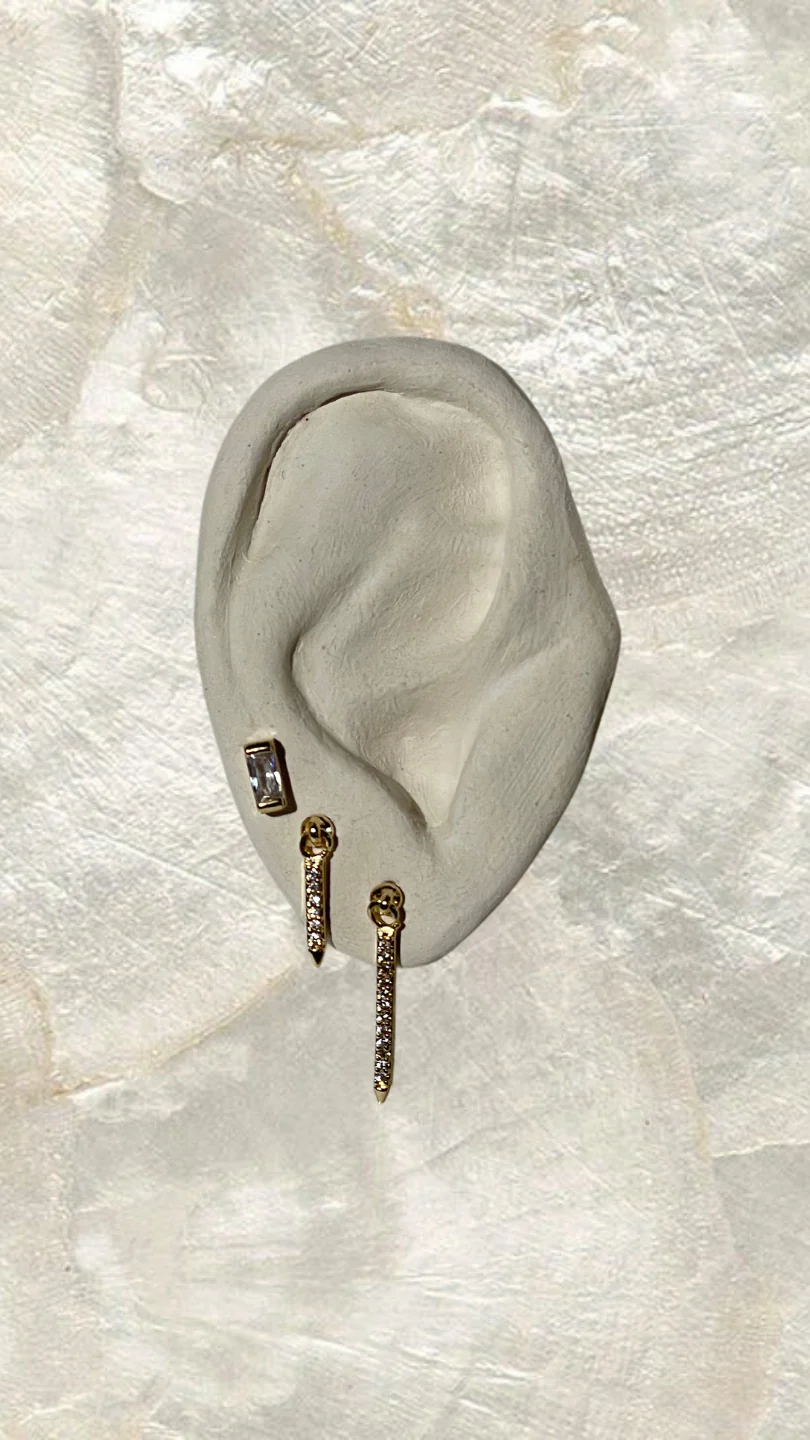 Elegant Rectangle Crystal Stud Earrings