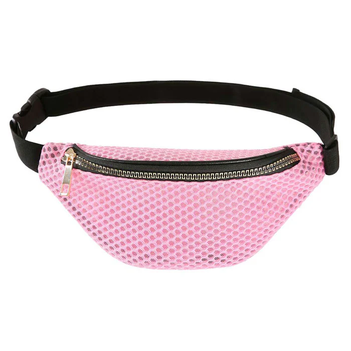 Vibrant Orange Mesh Waist Bag