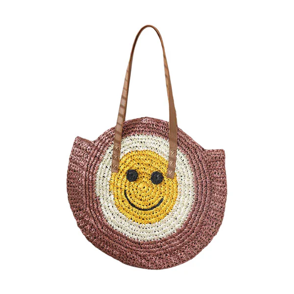 Chic Straw Smile Tote