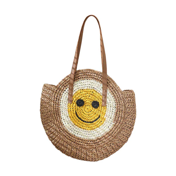Chic Straw Smile Tote
