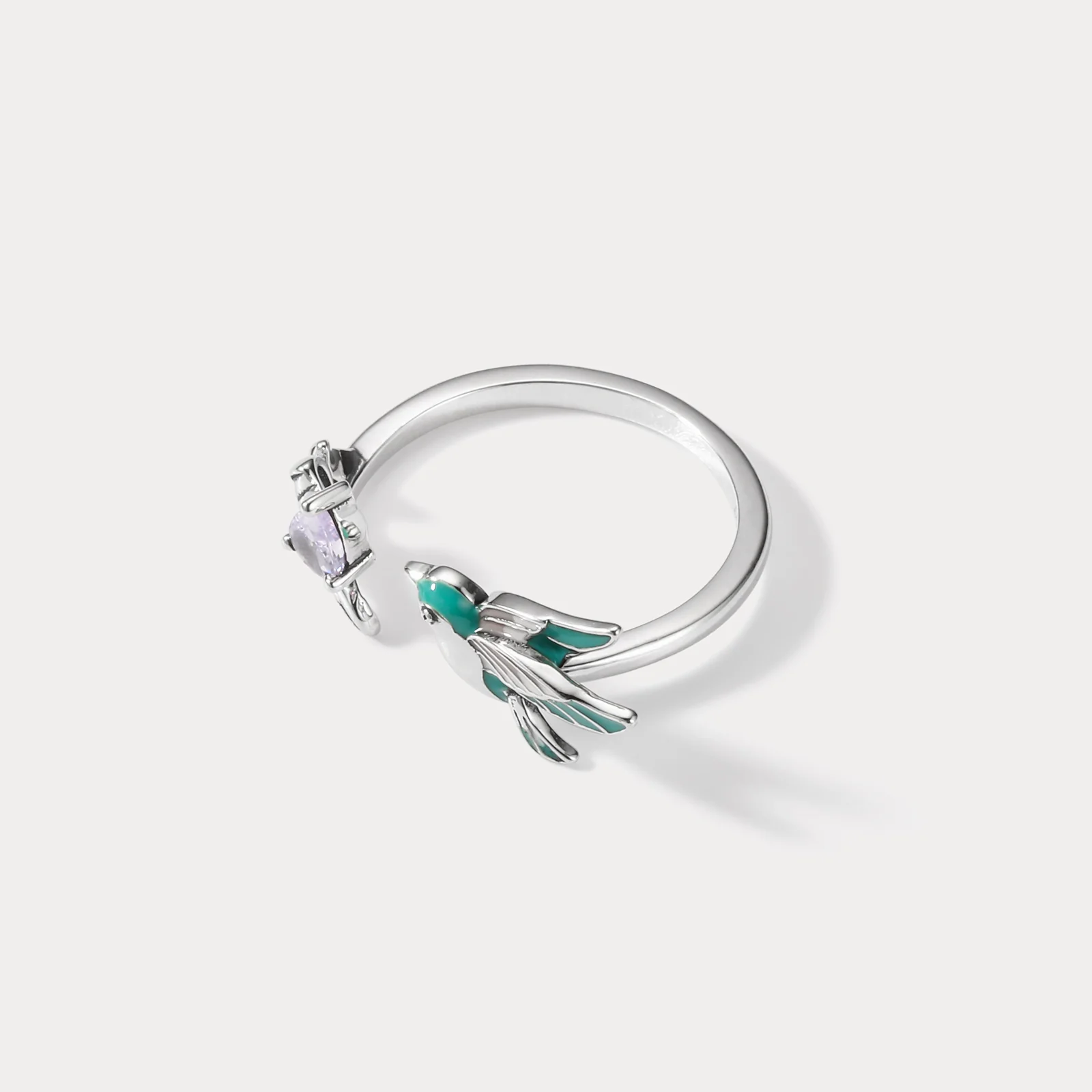 Charming Bird And Blossom Ring
