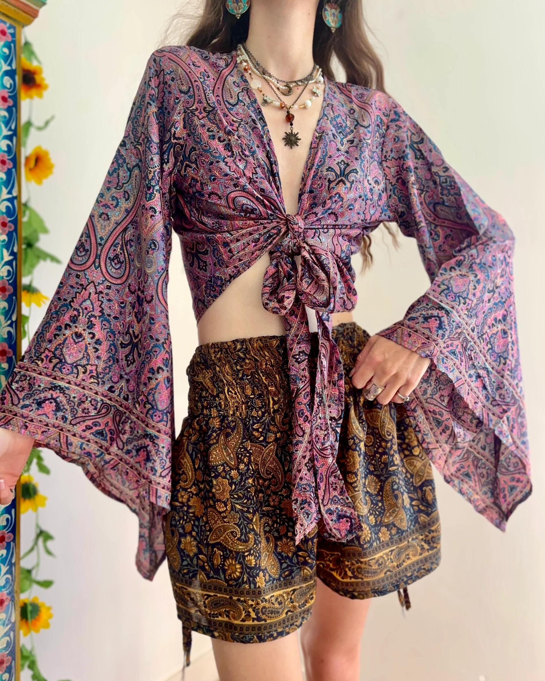 Bohemian Chic Paisley Wrap Top