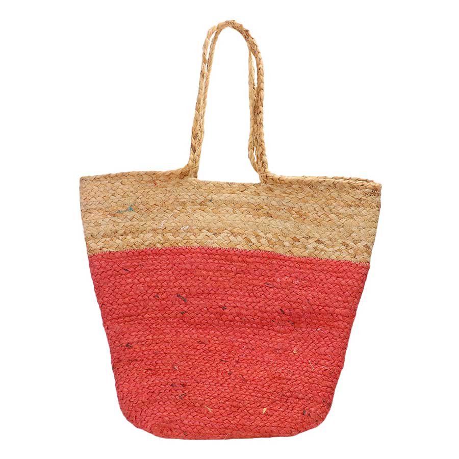 Chic Two-Tone Handwoven Tote