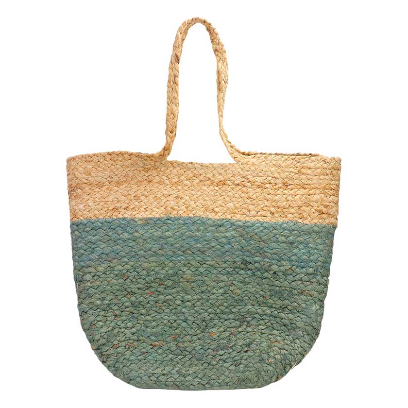 Chic Two-Tone Handwoven Tote