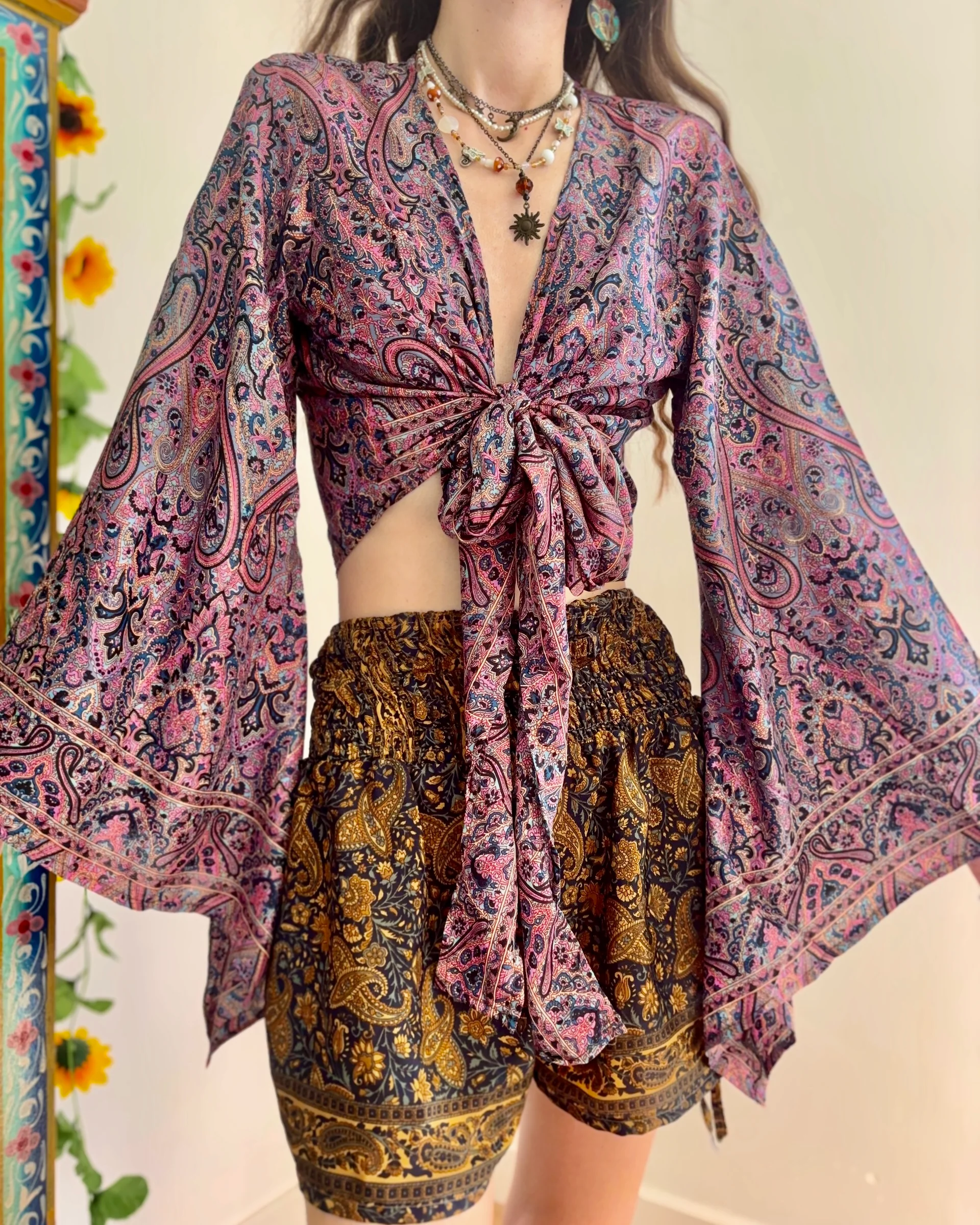 Bohemian Chic Paisley Wrap Top