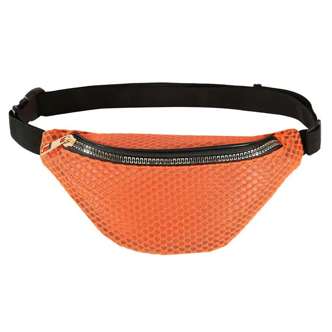 Vibrant Orange Mesh Waist Bag