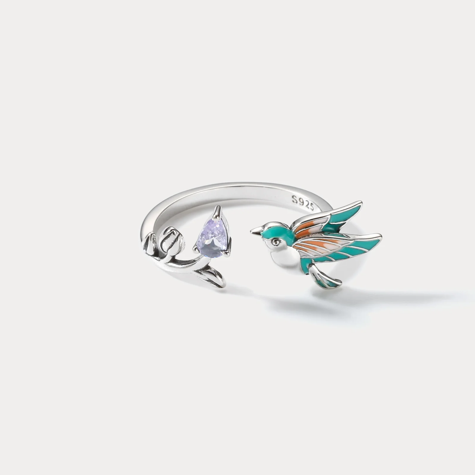 Charming Bird And Blossom Ring