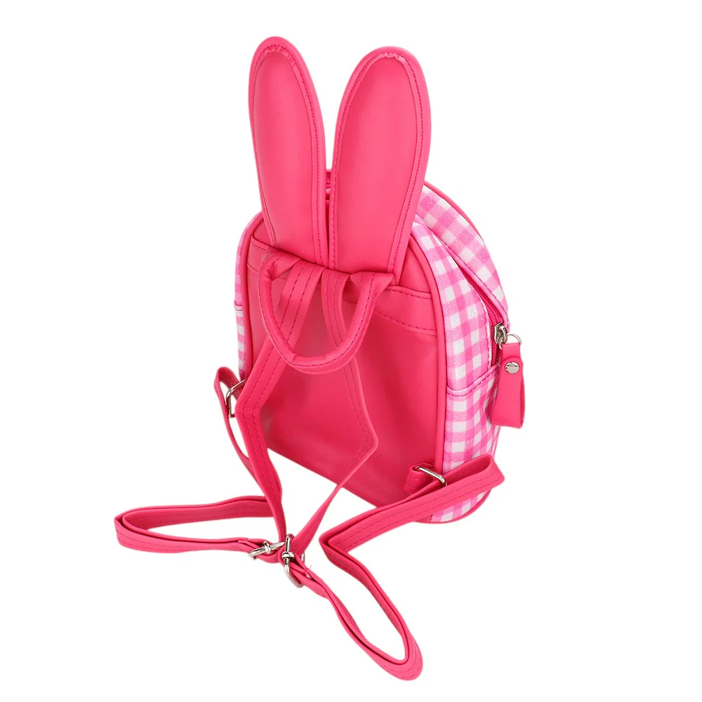 Charming Pink Plaid Bunny Backpack
