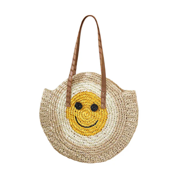 Chic Straw Smile Tote