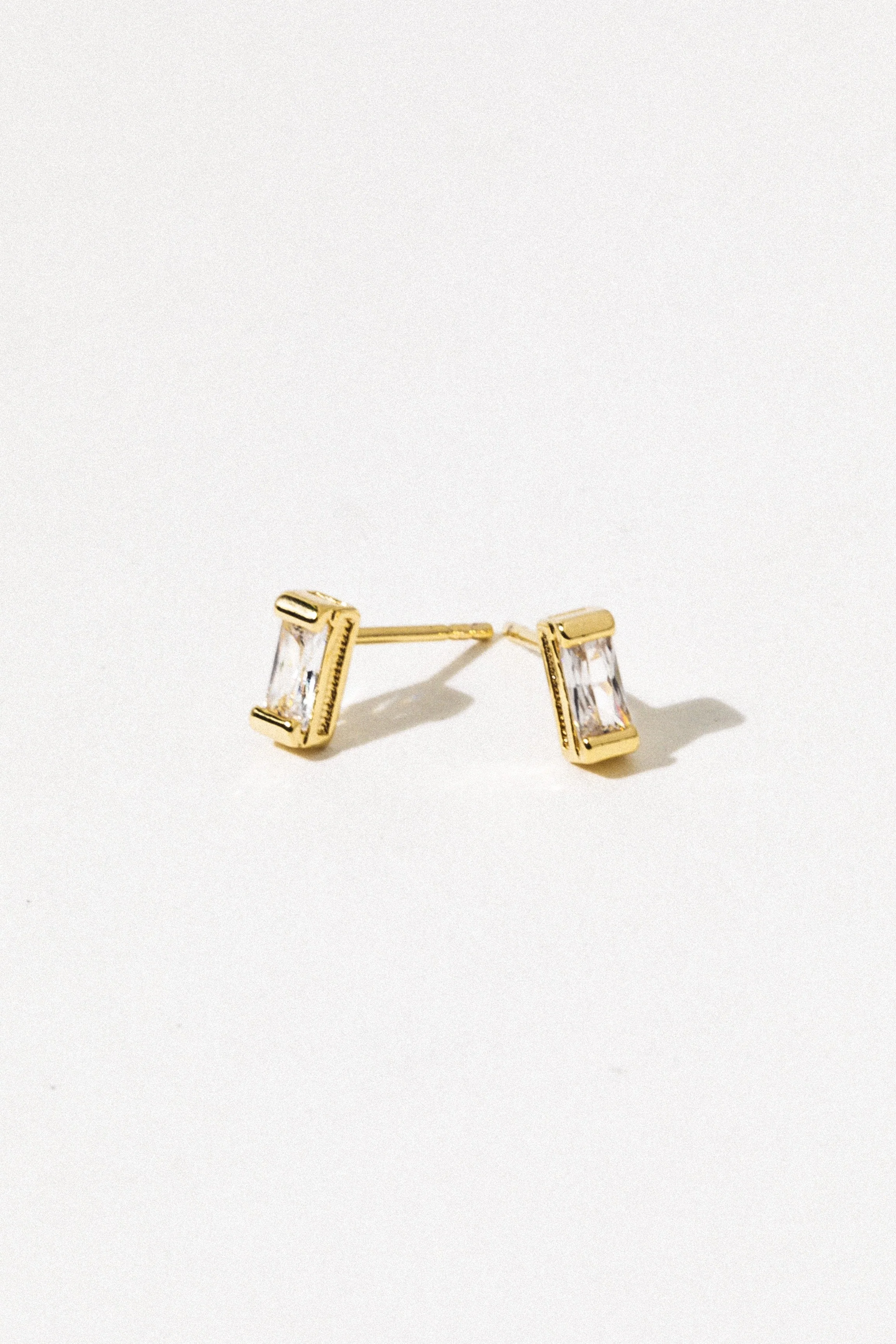 Elegant Rectangle Crystal Stud Earrings