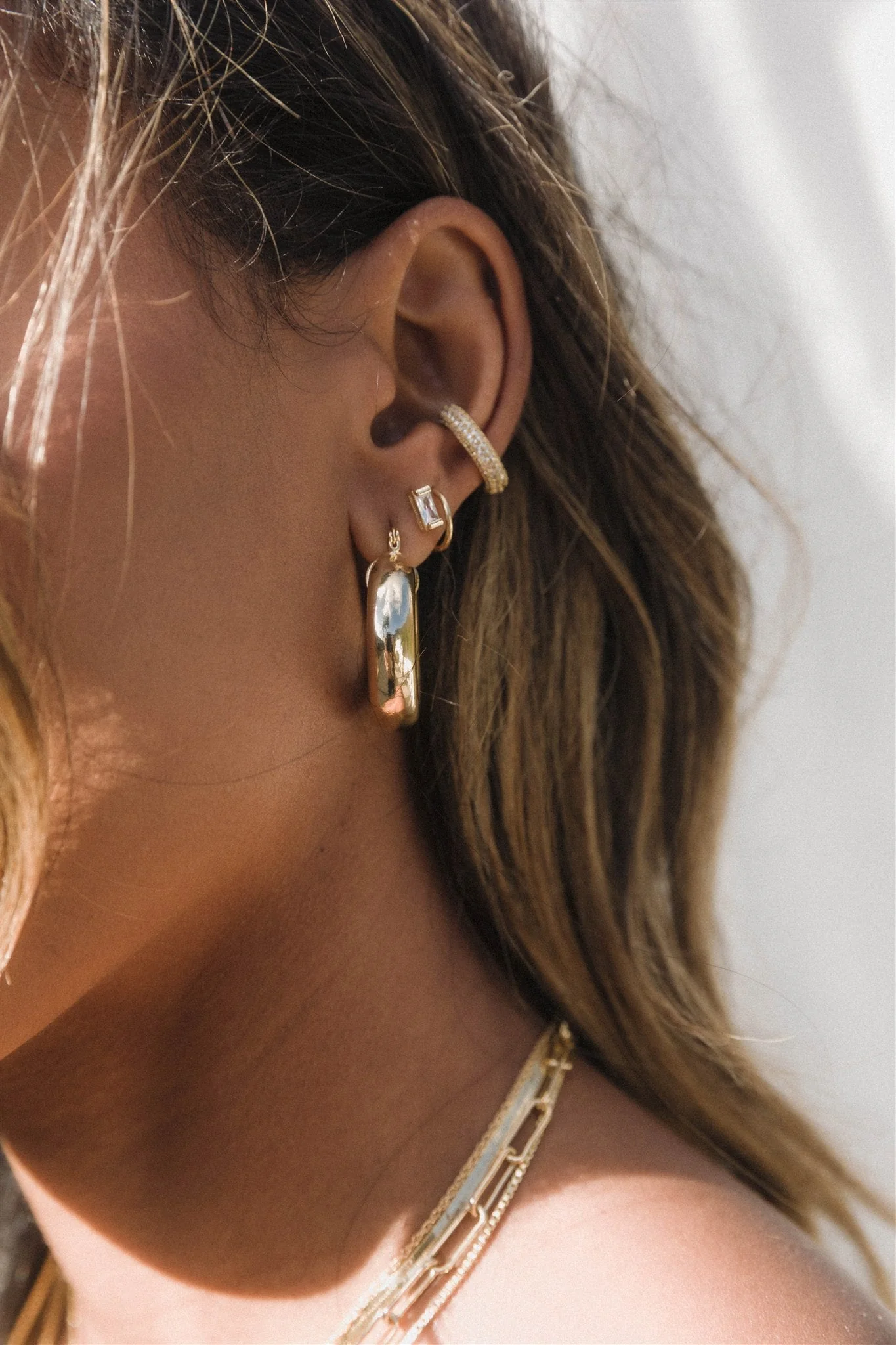 Elegant Rectangle Crystal Stud Earrings