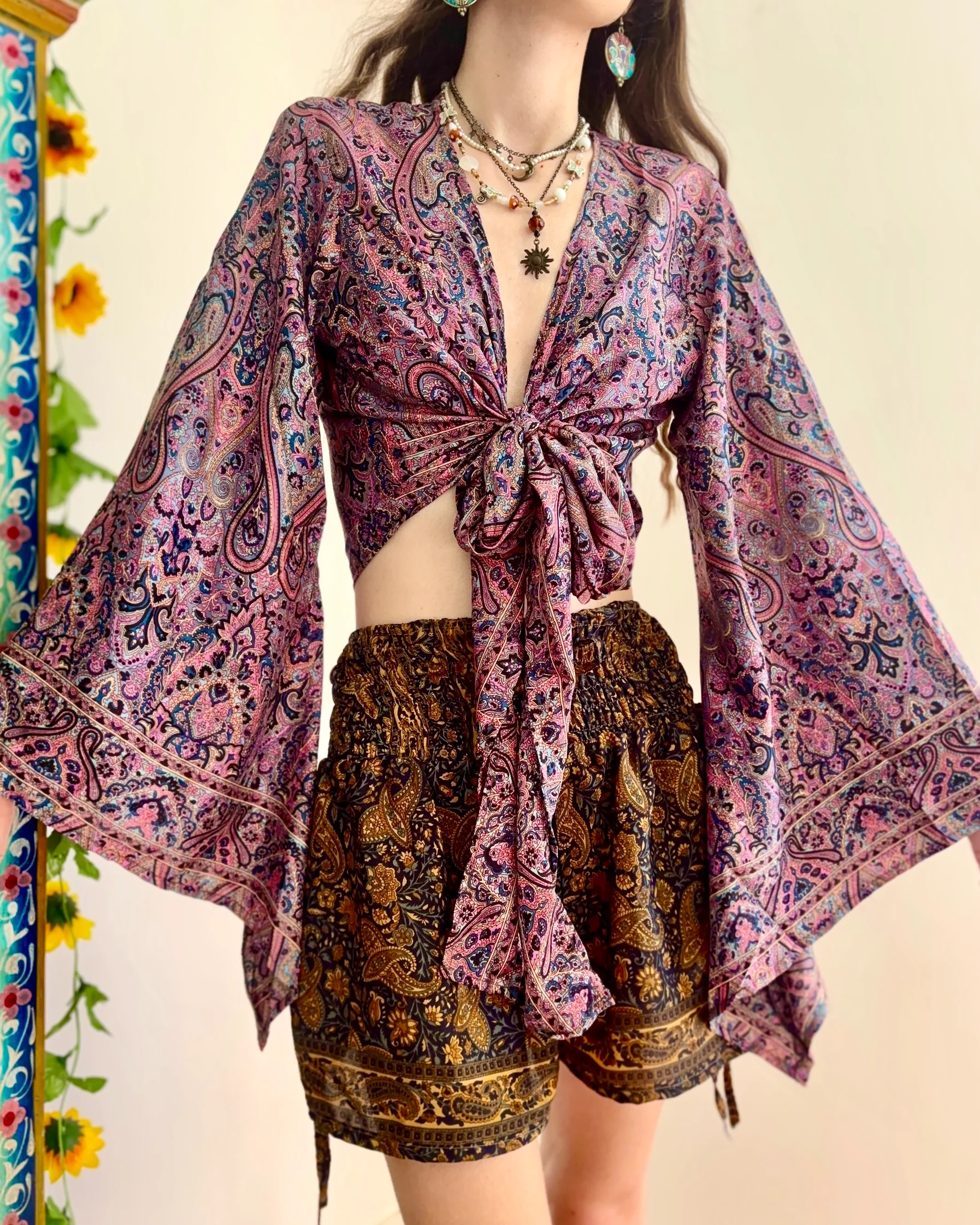 Bohemian Chic Paisley Wrap Top
