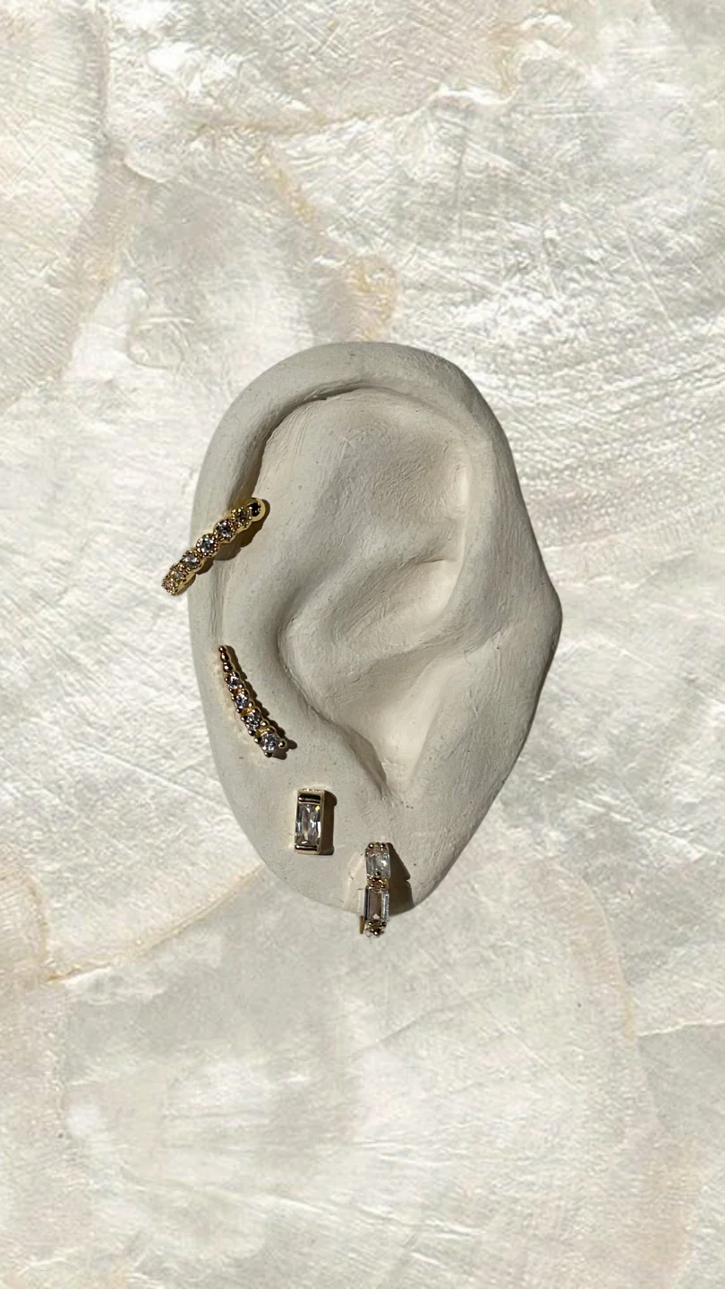 Elegant Rectangle Crystal Stud Earrings
