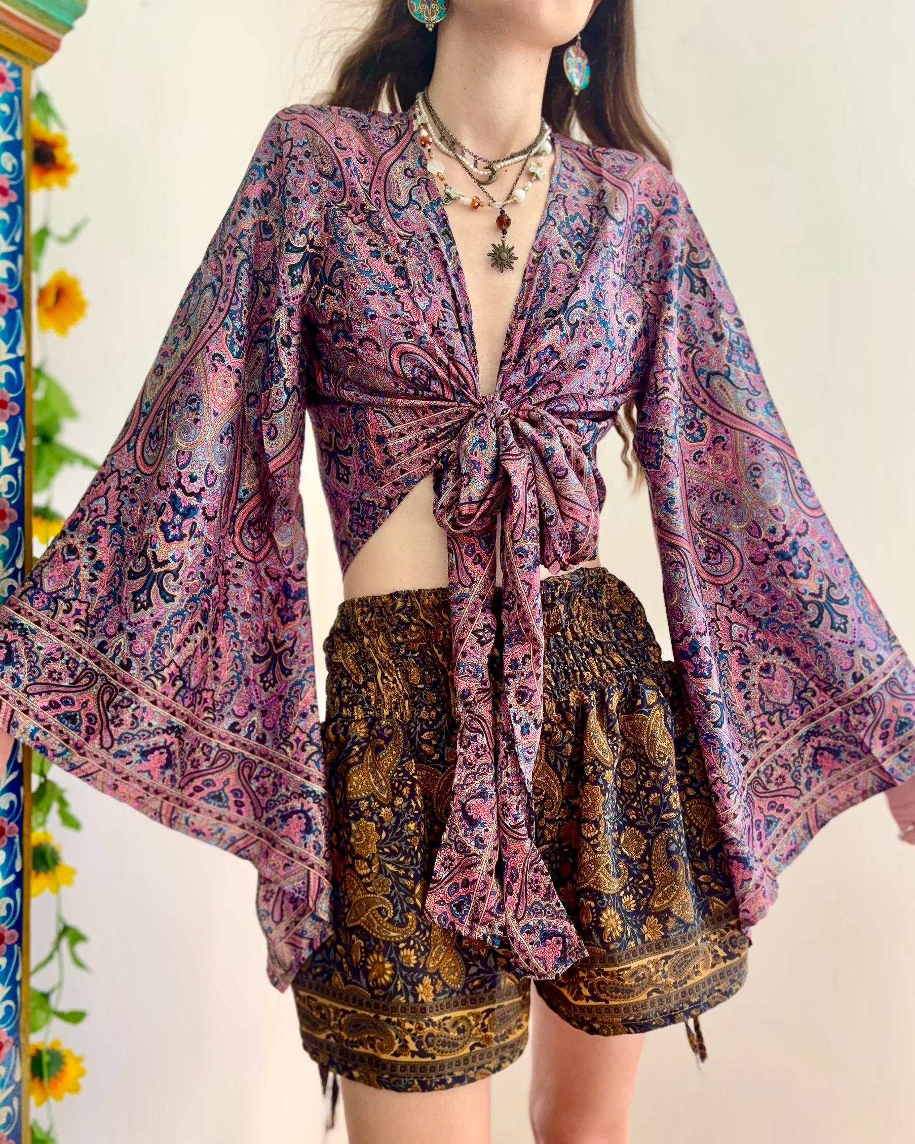 Bohemian Chic Paisley Wrap Top