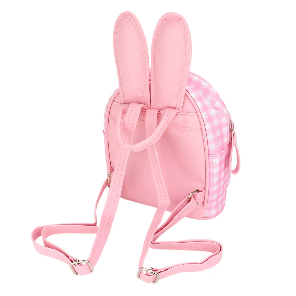 Charming Pink Plaid Bunny Backpack