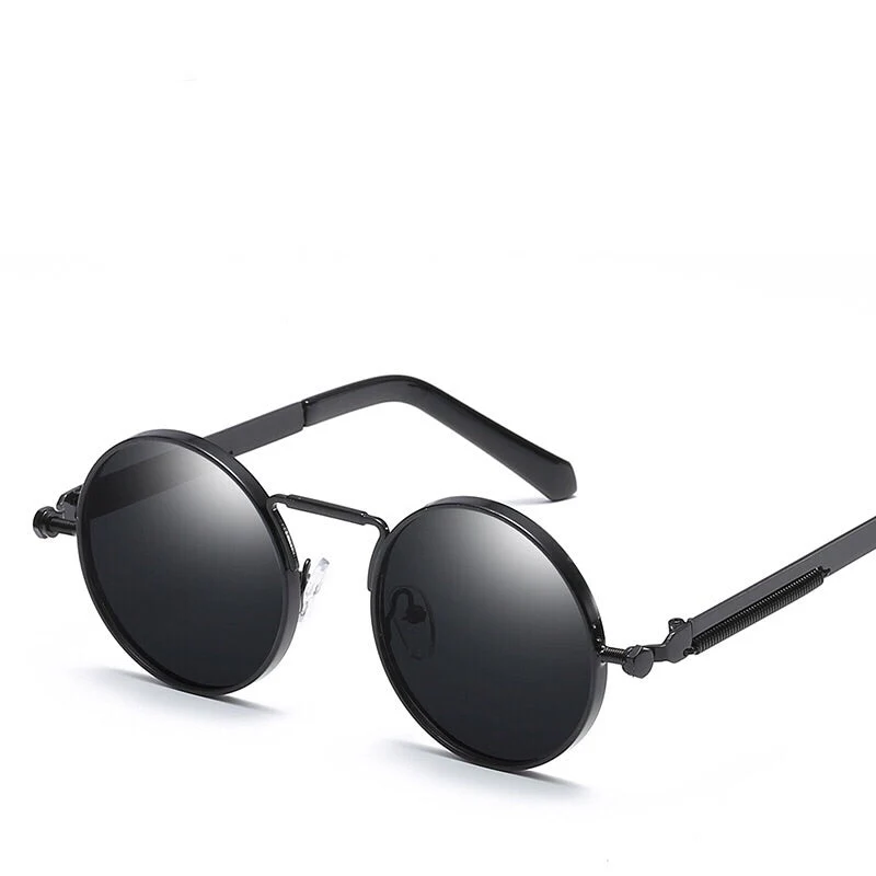 Contemporary Round Metal Frame Sunglasses