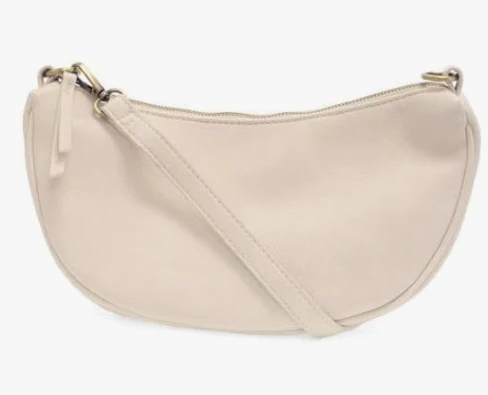 Elegant Beige Crescent Shoulder Bag