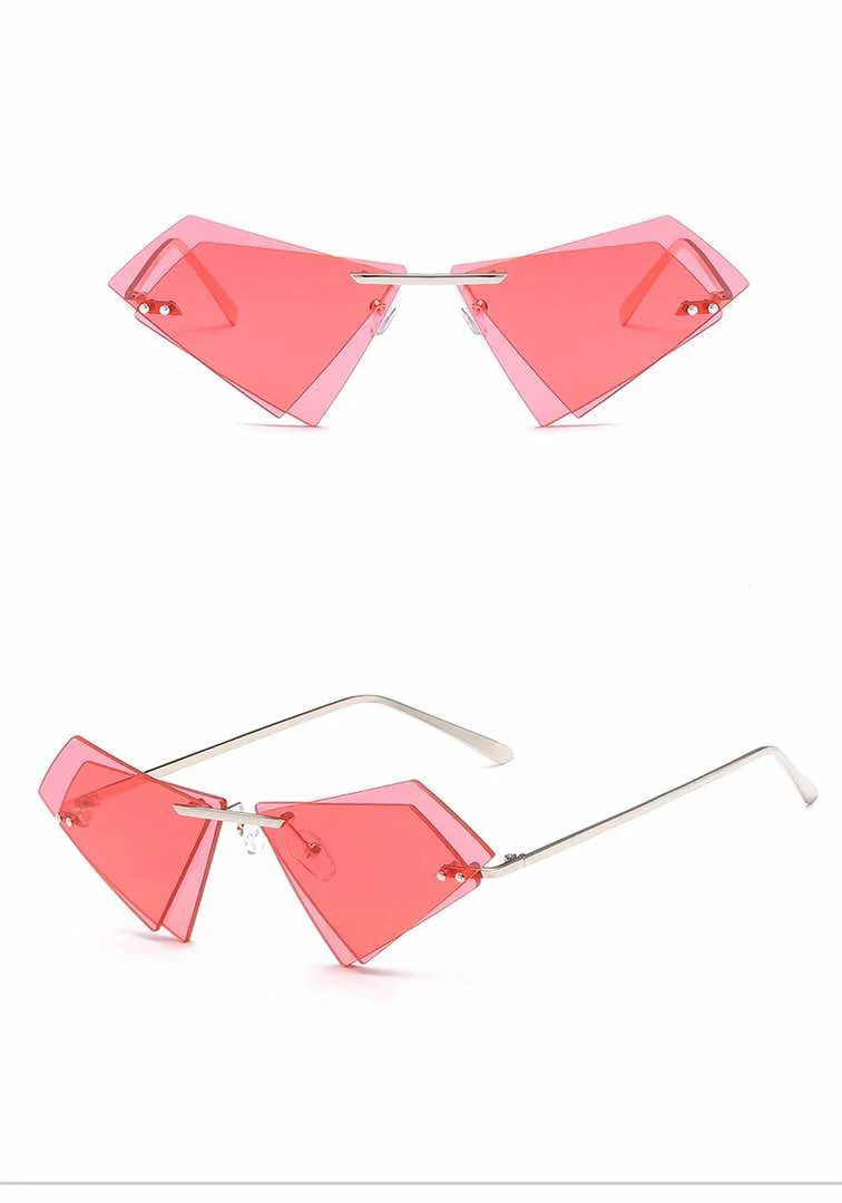 Stylish Geometric Pink Sunglasses