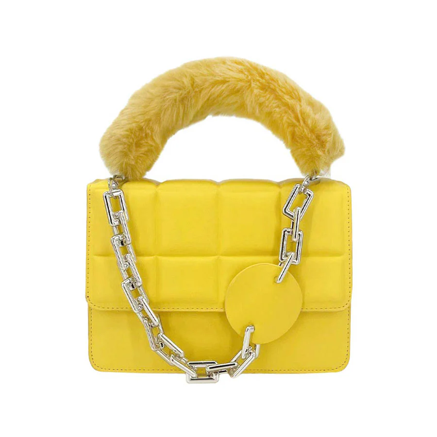 Chic Faux Leather Quilted Handbag