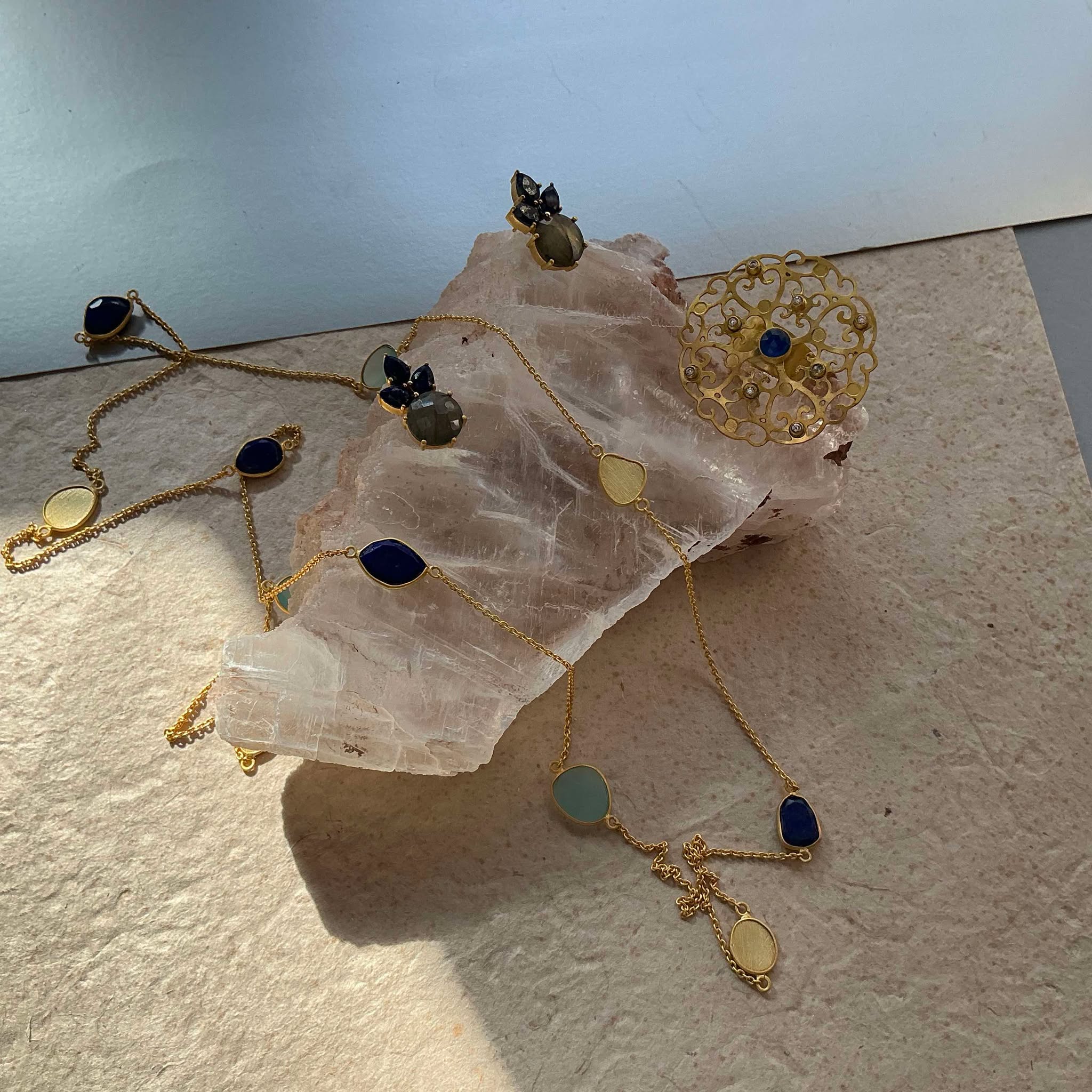 Elegant Multi-Stone Double Layer Necklace
