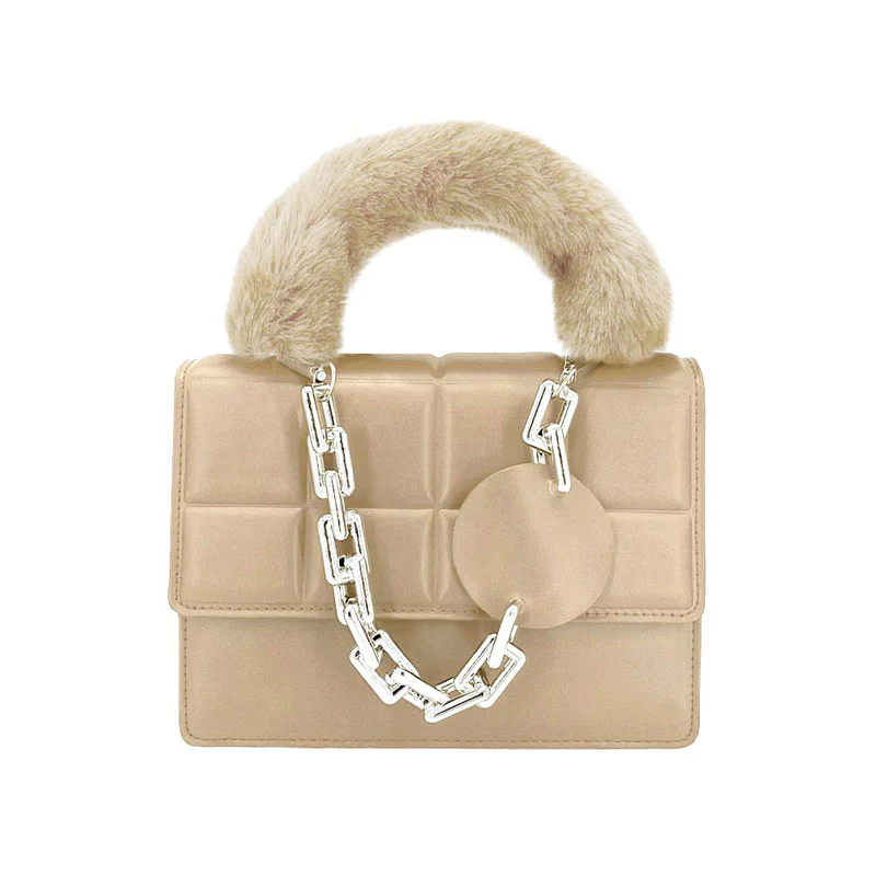 Chic Faux Leather Quilted Handbag