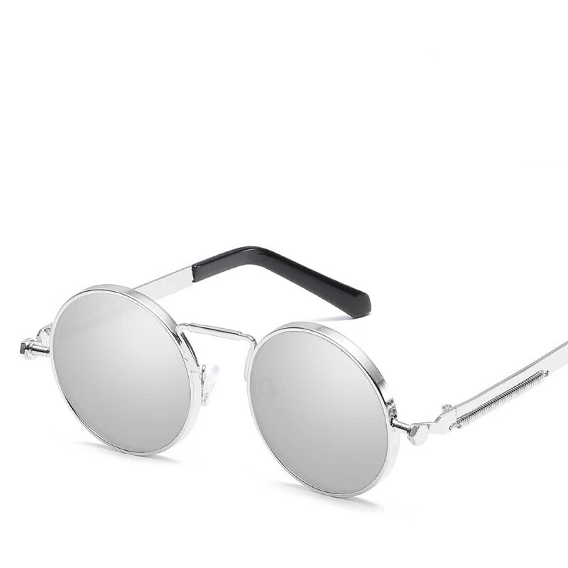 Contemporary Round Metal Frame Sunglasses
