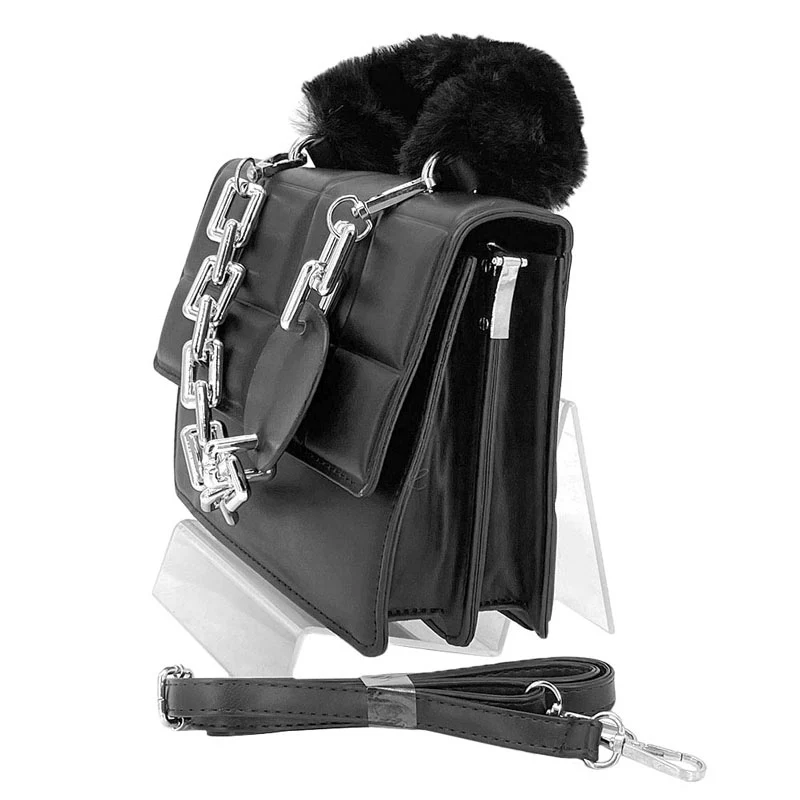 Chic Faux Leather Quilted Handbag