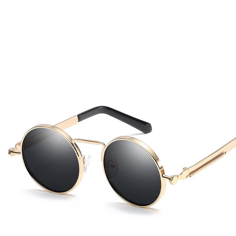 Contemporary Round Metal Frame Sunglasses