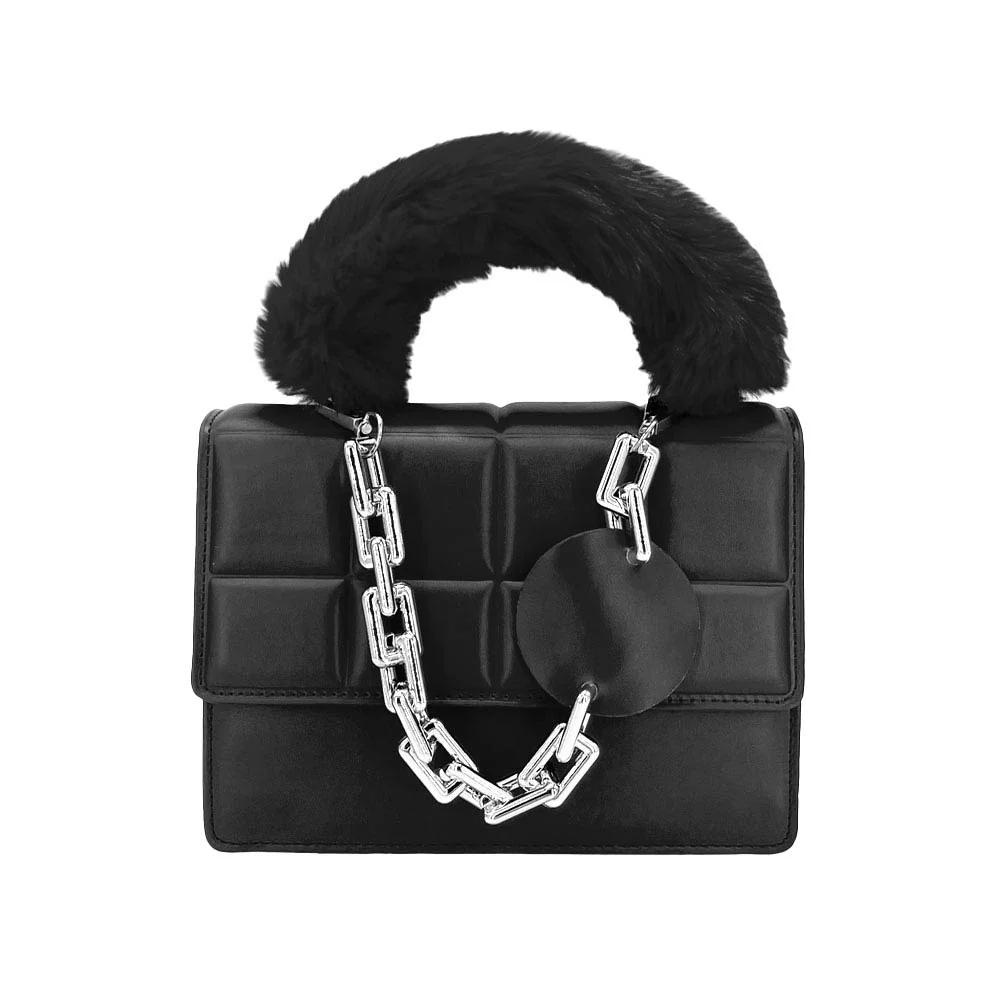 Chic Faux Leather Quilted Handbag