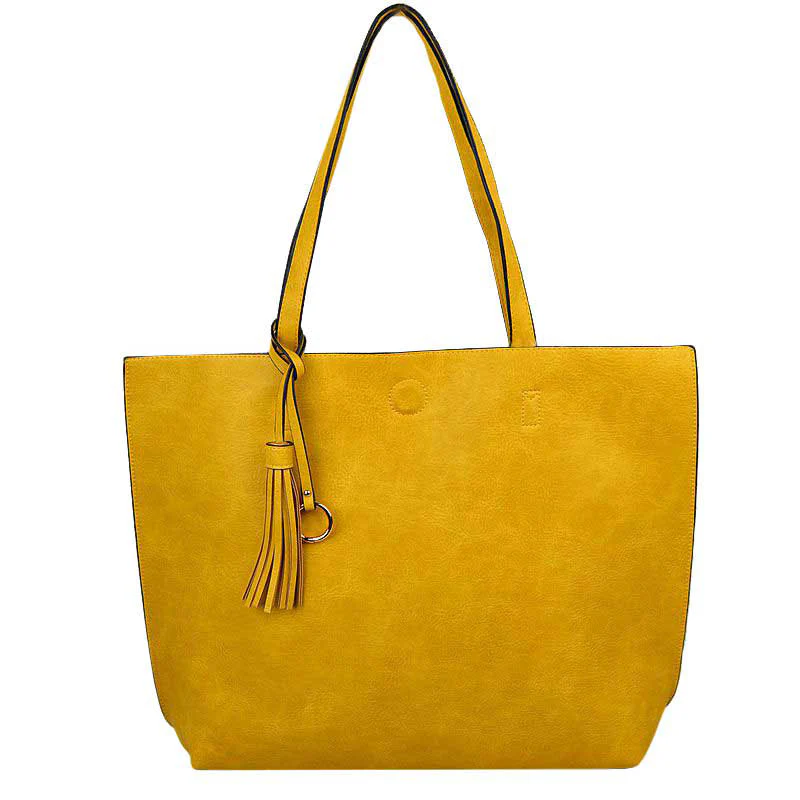 Elegant Black Faux Leather Tote Bag