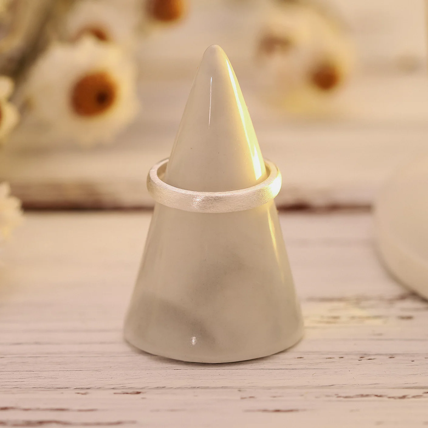 Elegant Frosted Adjustable Ring
