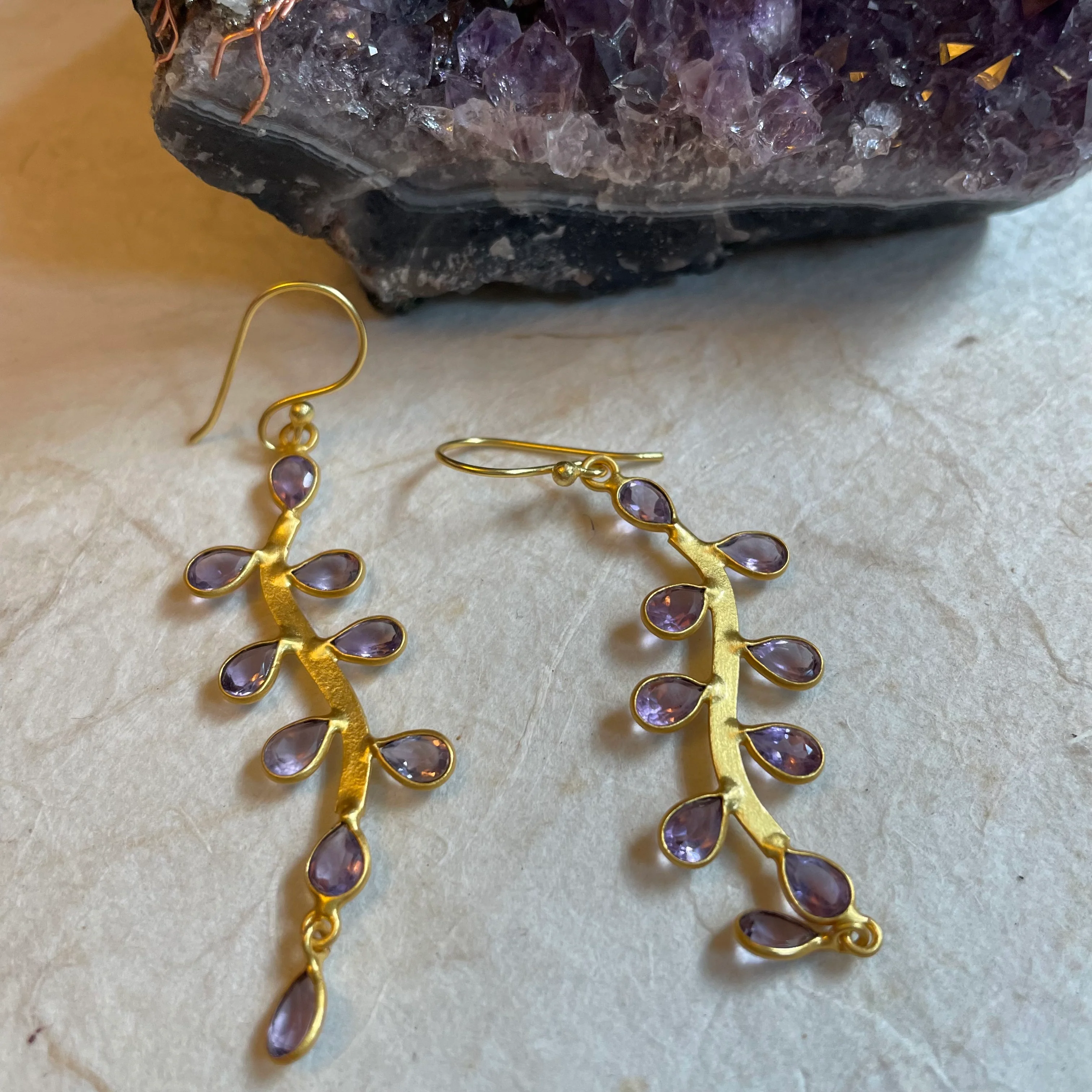 Elegant Leaf Vine Dangle Earrings
