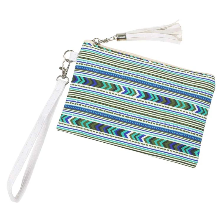 Colorful Chevron Pattern Wristlet Clutch