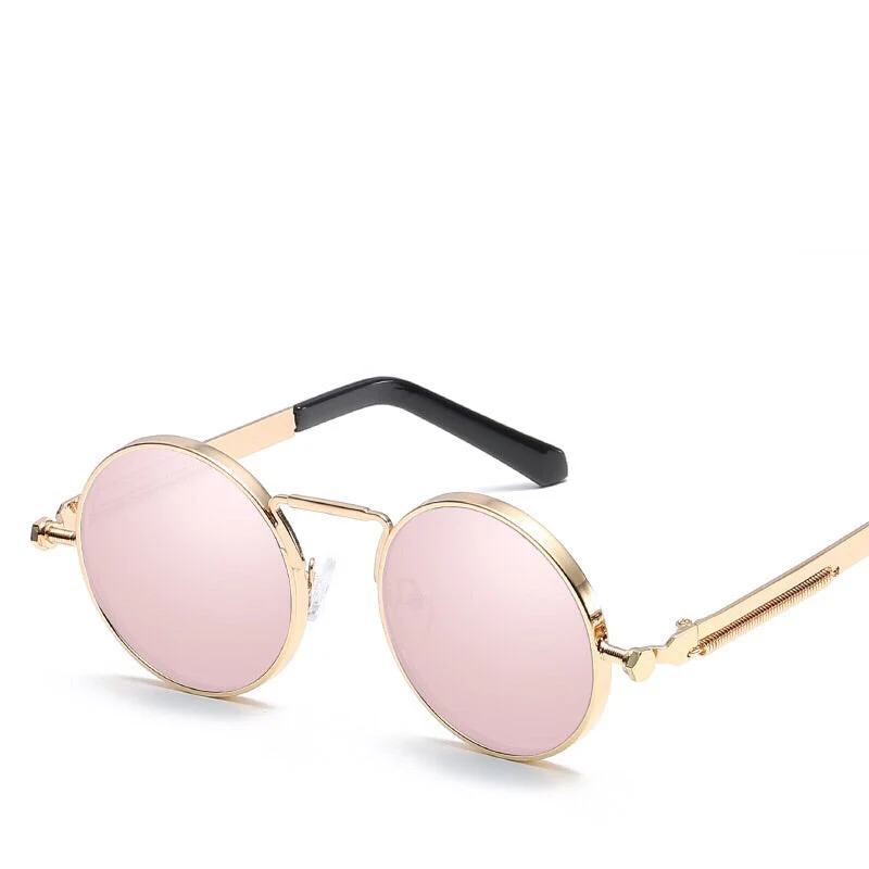 Contemporary Round Metal Frame Sunglasses