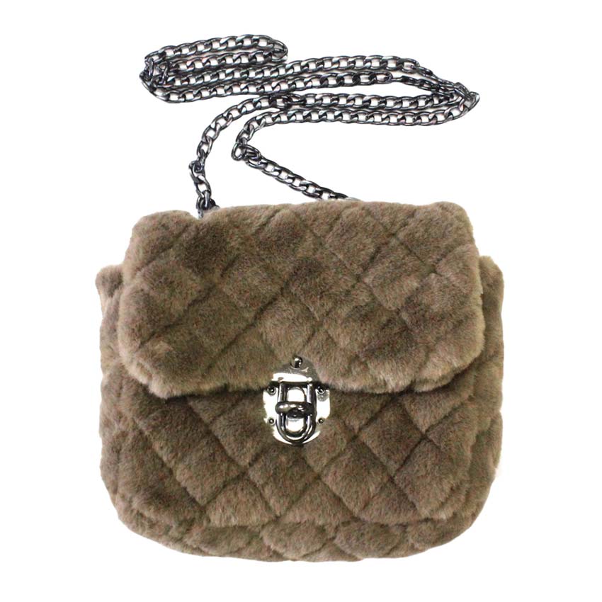 Stylish Quilted Velvet Crossbody Bag