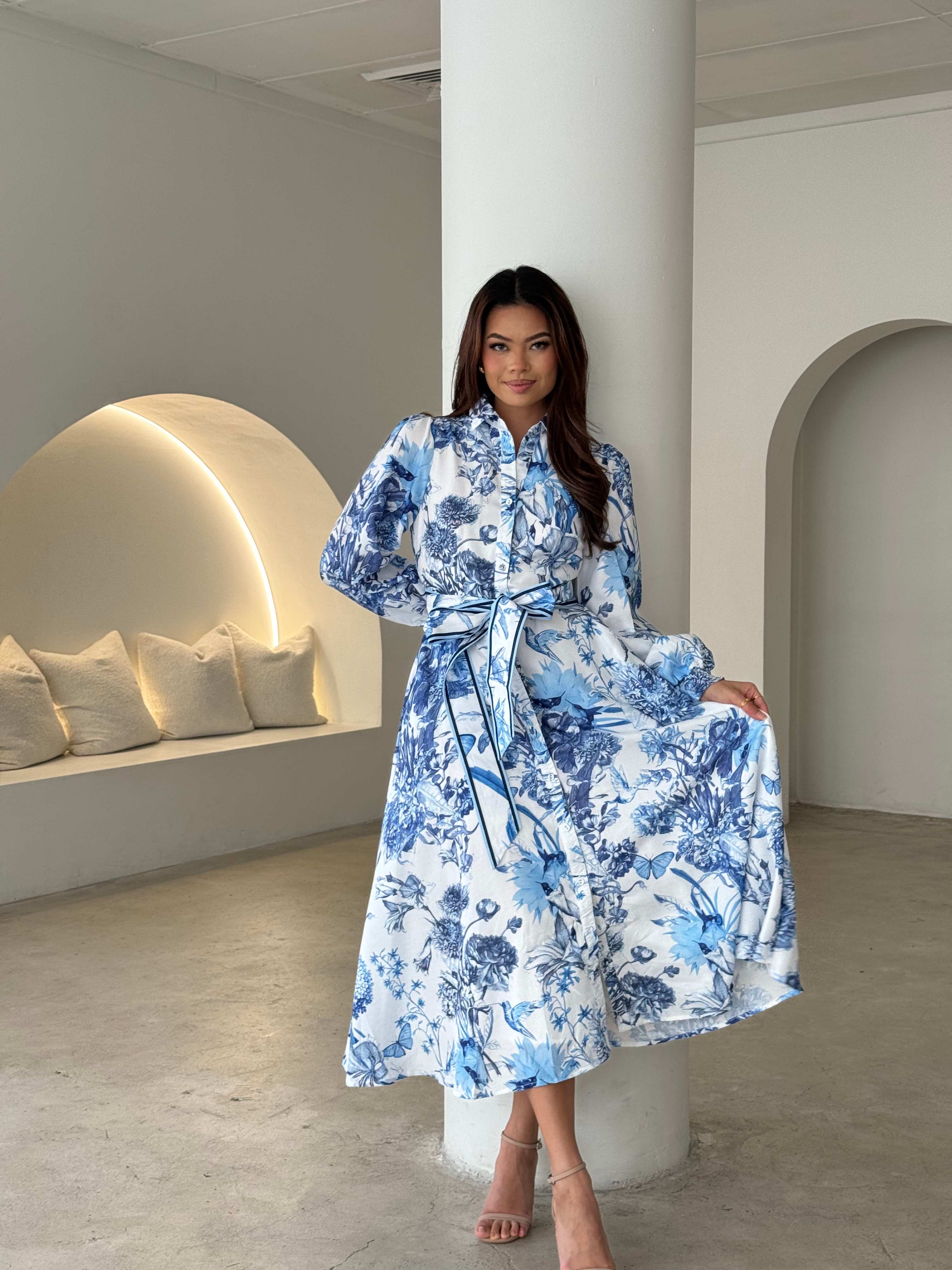 Elegant Floral Print Maxi Dress