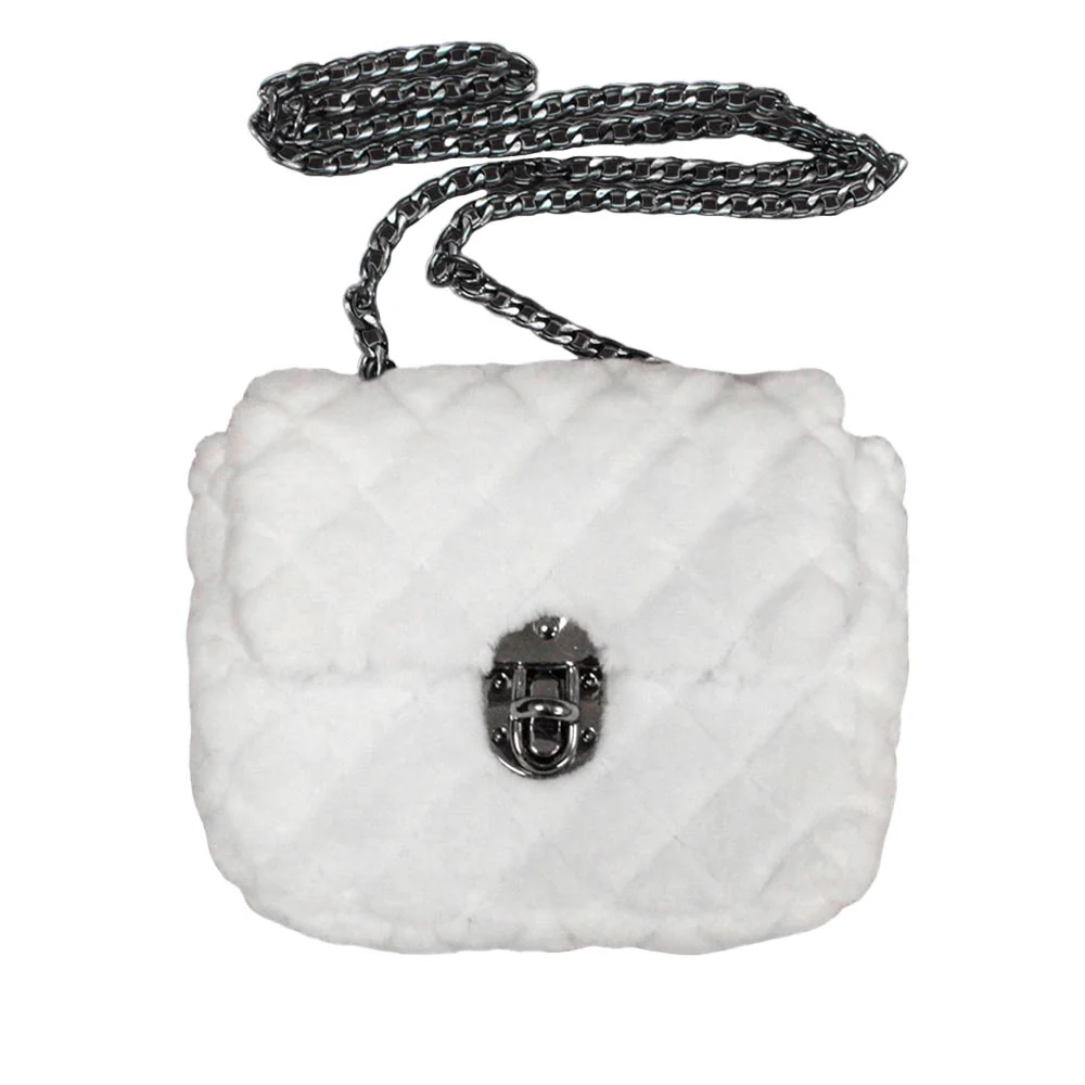 Stylish Quilted Velvet Crossbody Bag