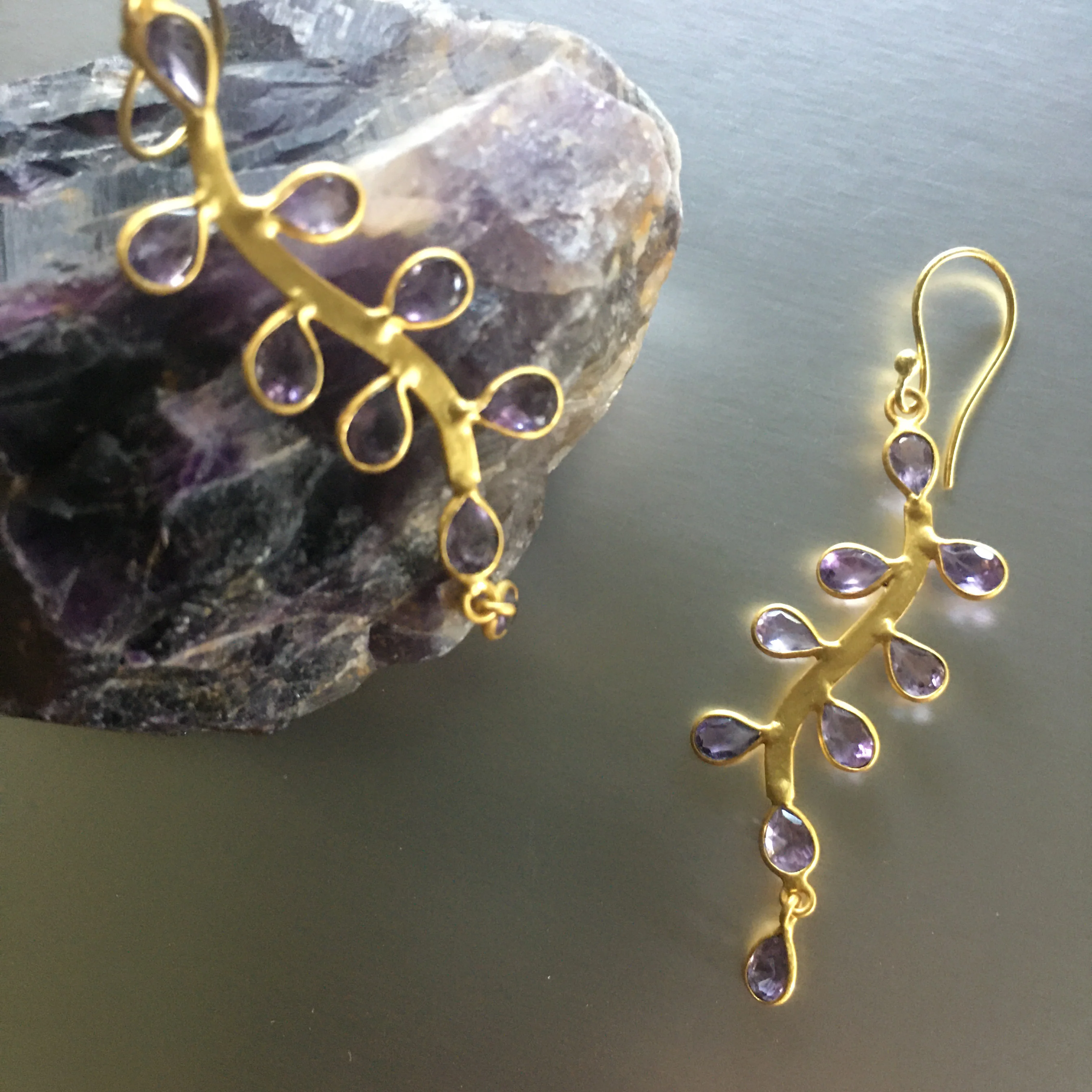 Elegant Leaf Vine Dangle Earrings