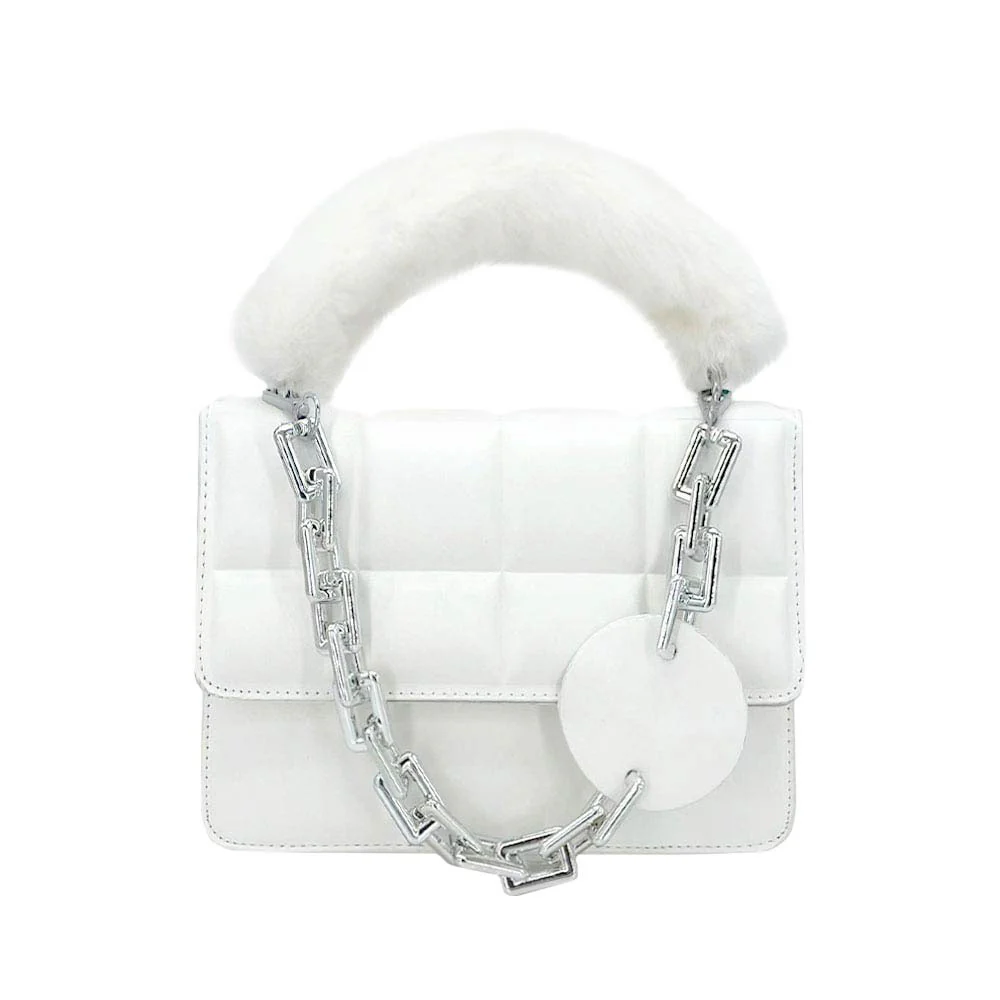 Chic Faux Leather Quilted Handbag